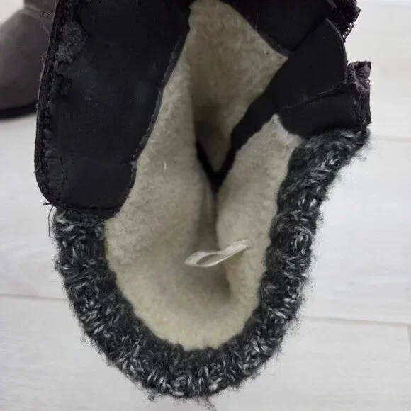 Muk Luks Womens 9 Gray Boots Shoes Lila Sherpa Fleece Lining Winter - Picture 5 of 8